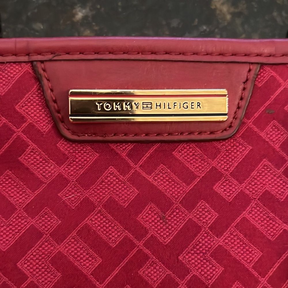 *Tommy Hilfiger* Ruby Red Monogram Shopper Handba… - image 2